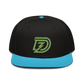 DZ 3D Puff Snapback in Black with Aqua Blue Brim