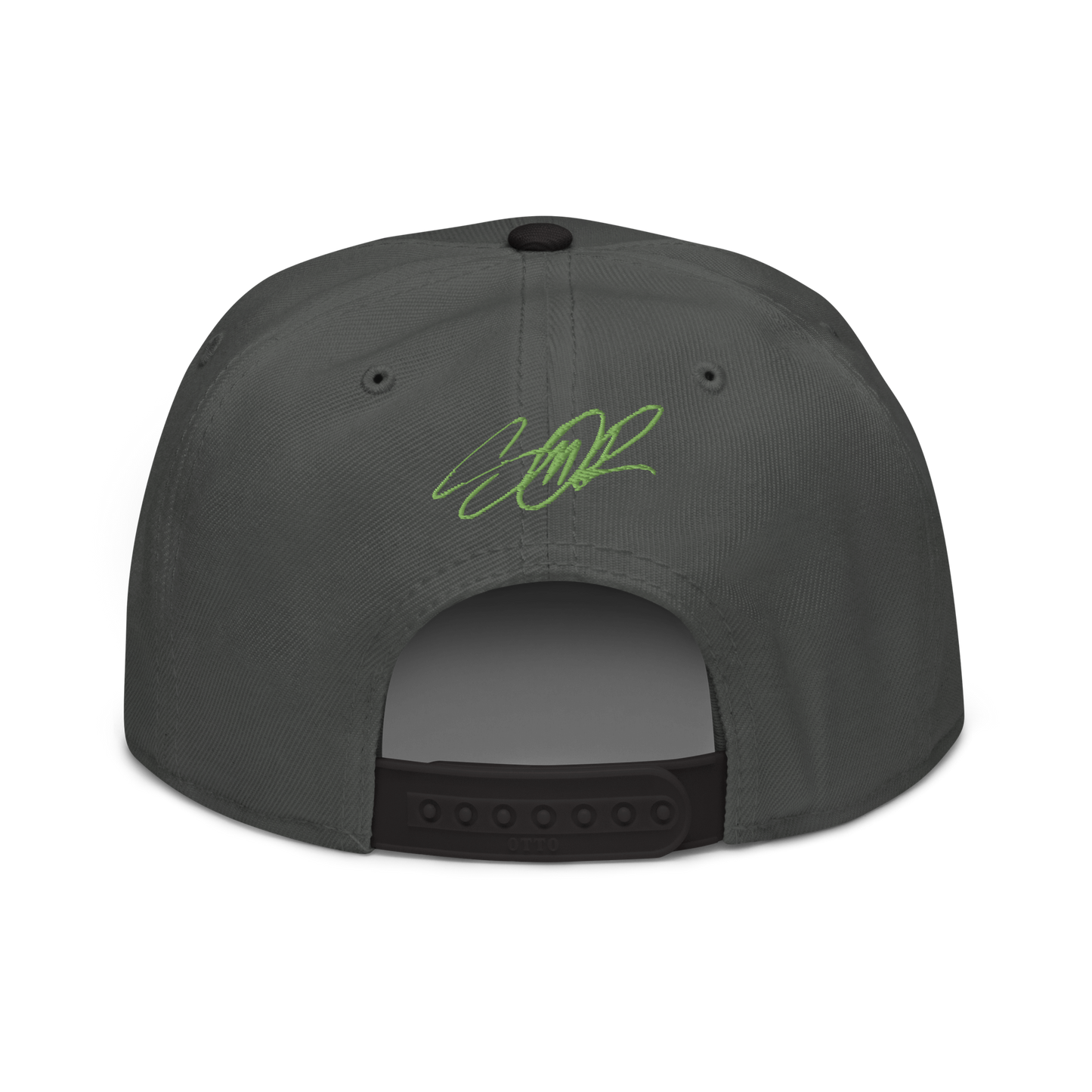 Back of Graffiti DZA Snapback by Sanitor in Charcoal Gray with Black Brim