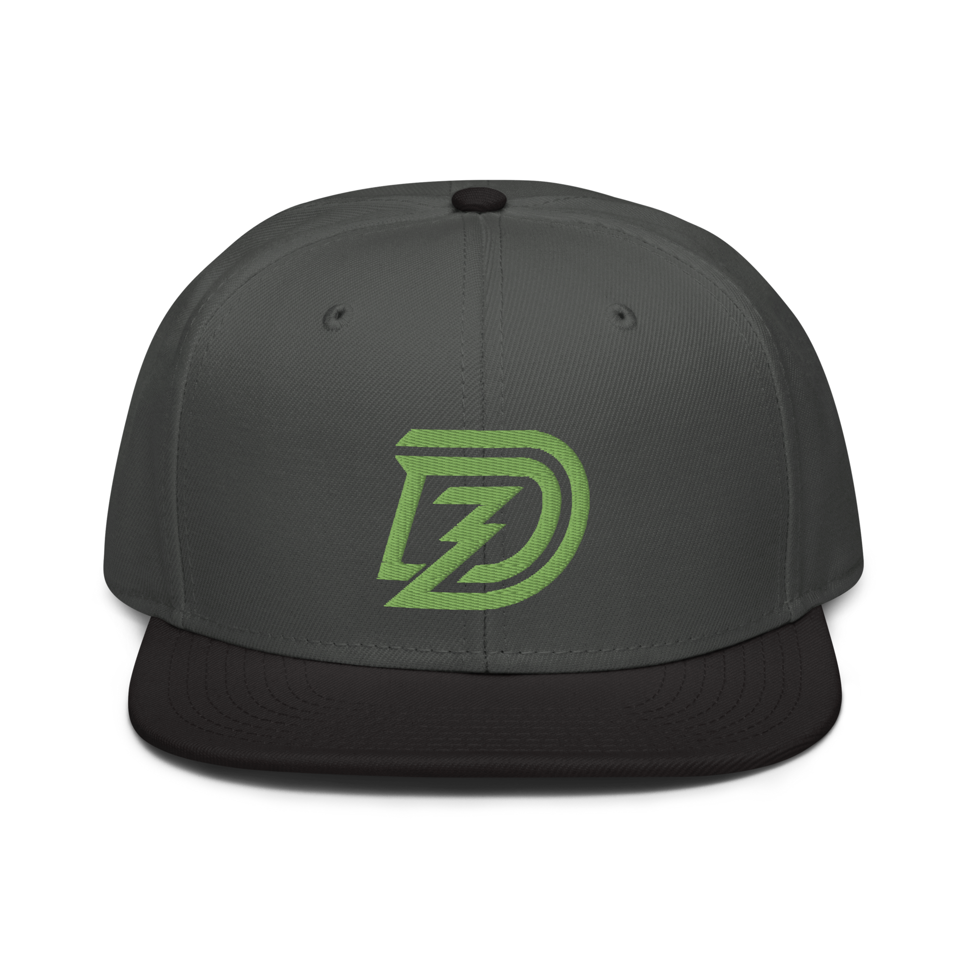 DZ 3D Puff Snapback in Charcoal Gray with Black Brim