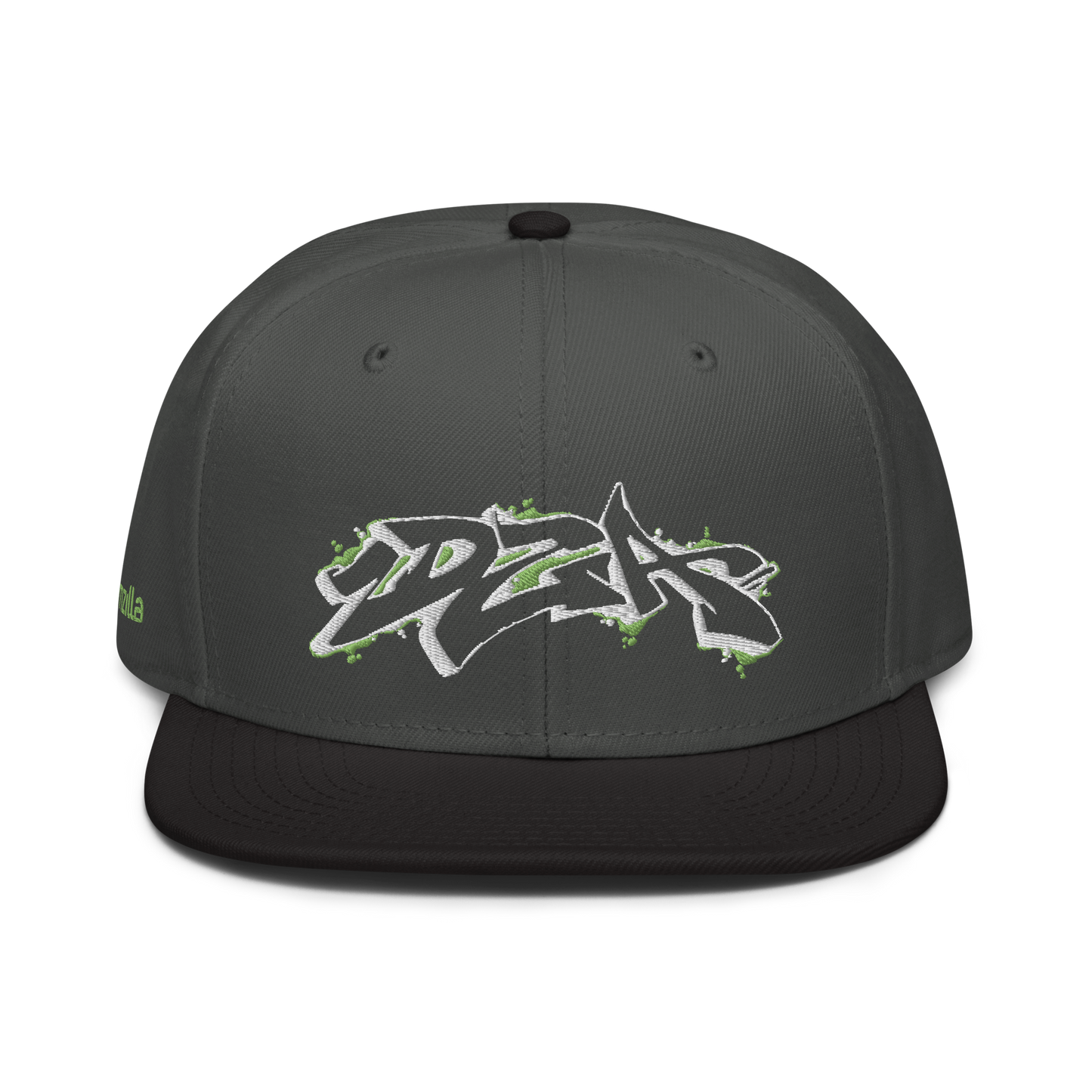 Graffiti DZA Snapback by Sanitor in Charcoal Gray with Black Brim