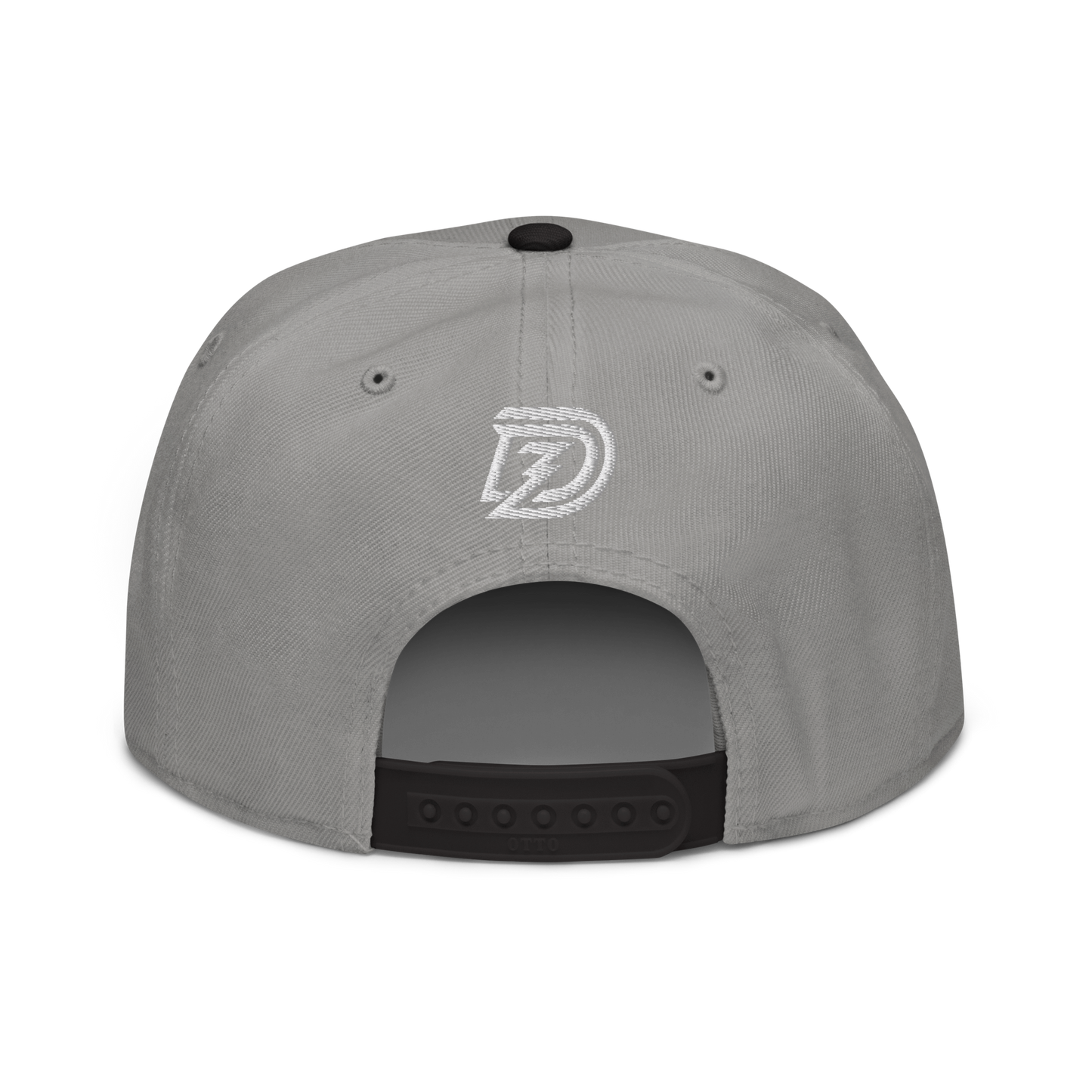 Back of Neurodiversity Rainbow Infinity Snapback in Gray with Black Brim