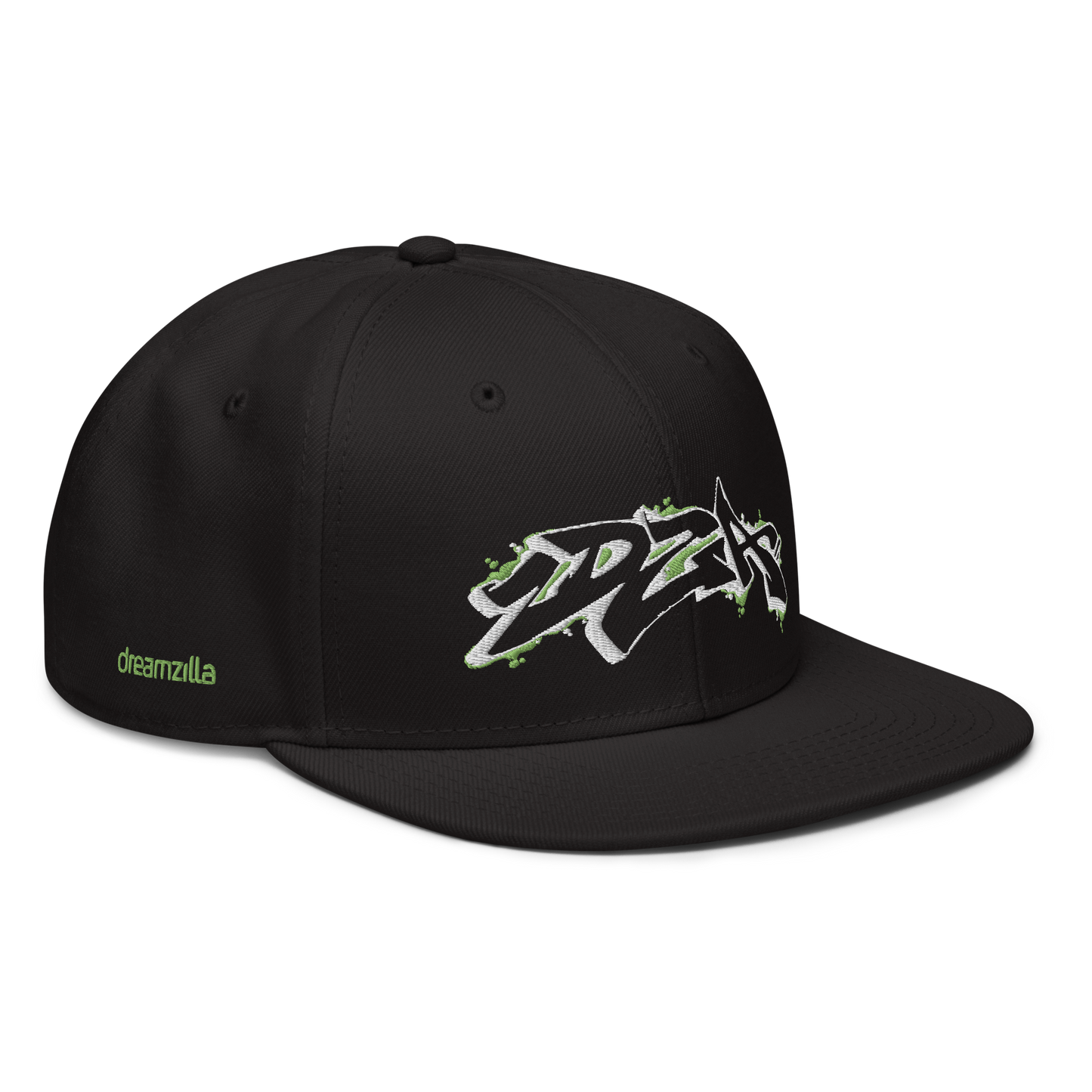 Angled View of Graffiti DZA Snapback by Sanitor in Black