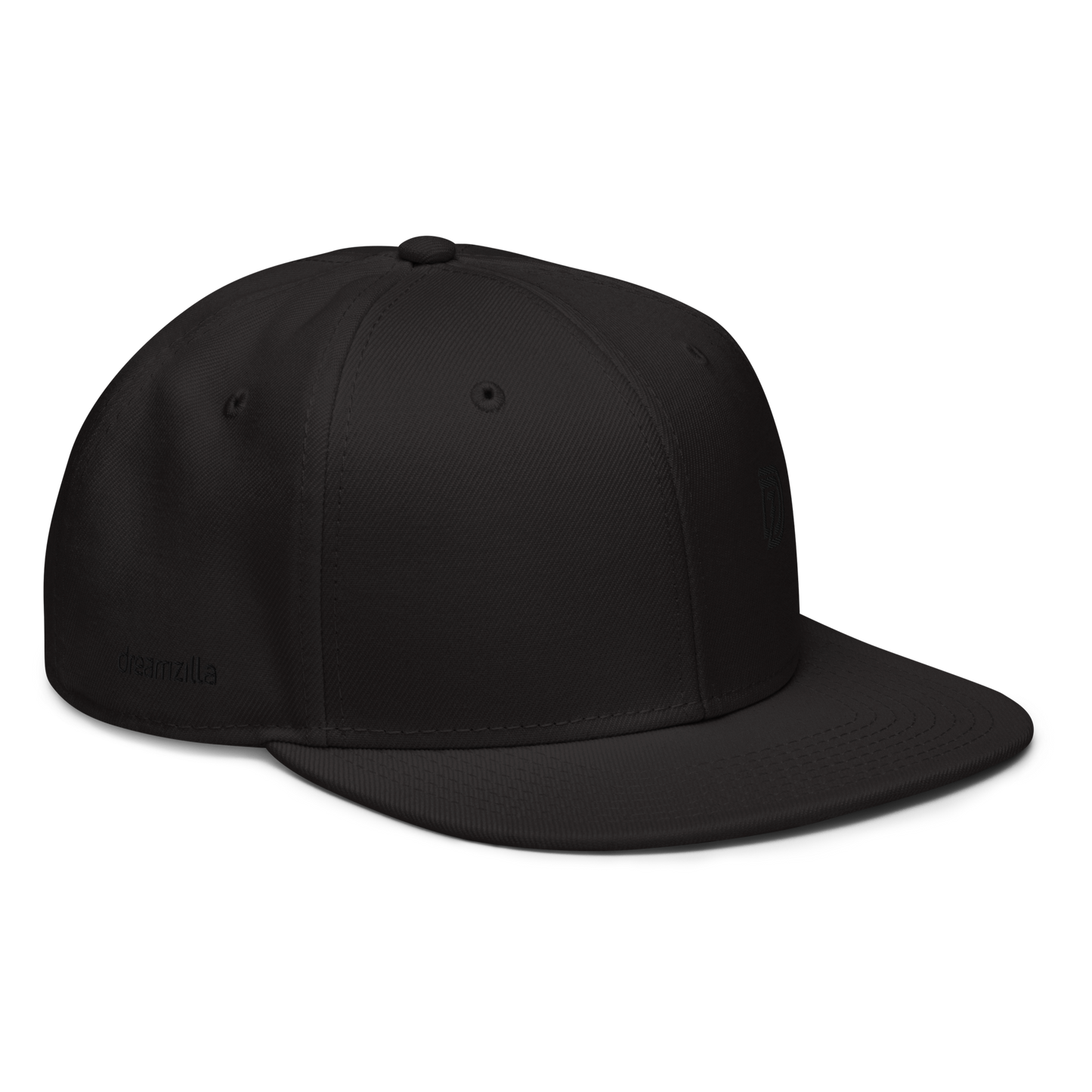 Angled View of DZ Monochrome Snapback in Black