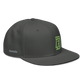 Angled View of DZ Snapback in Charcoal Gray