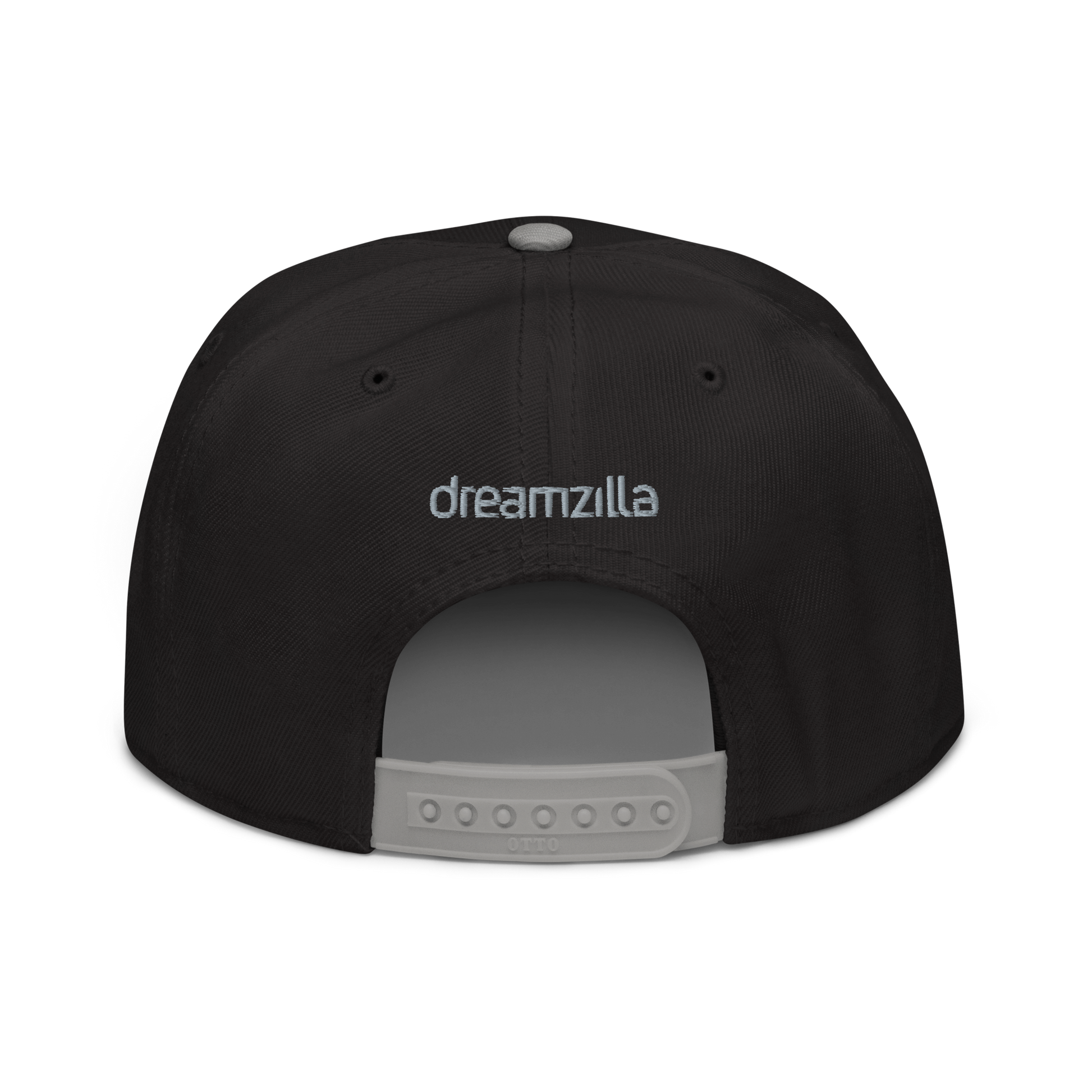 Back of Team Zilla Snapback in Black with Gray Brim