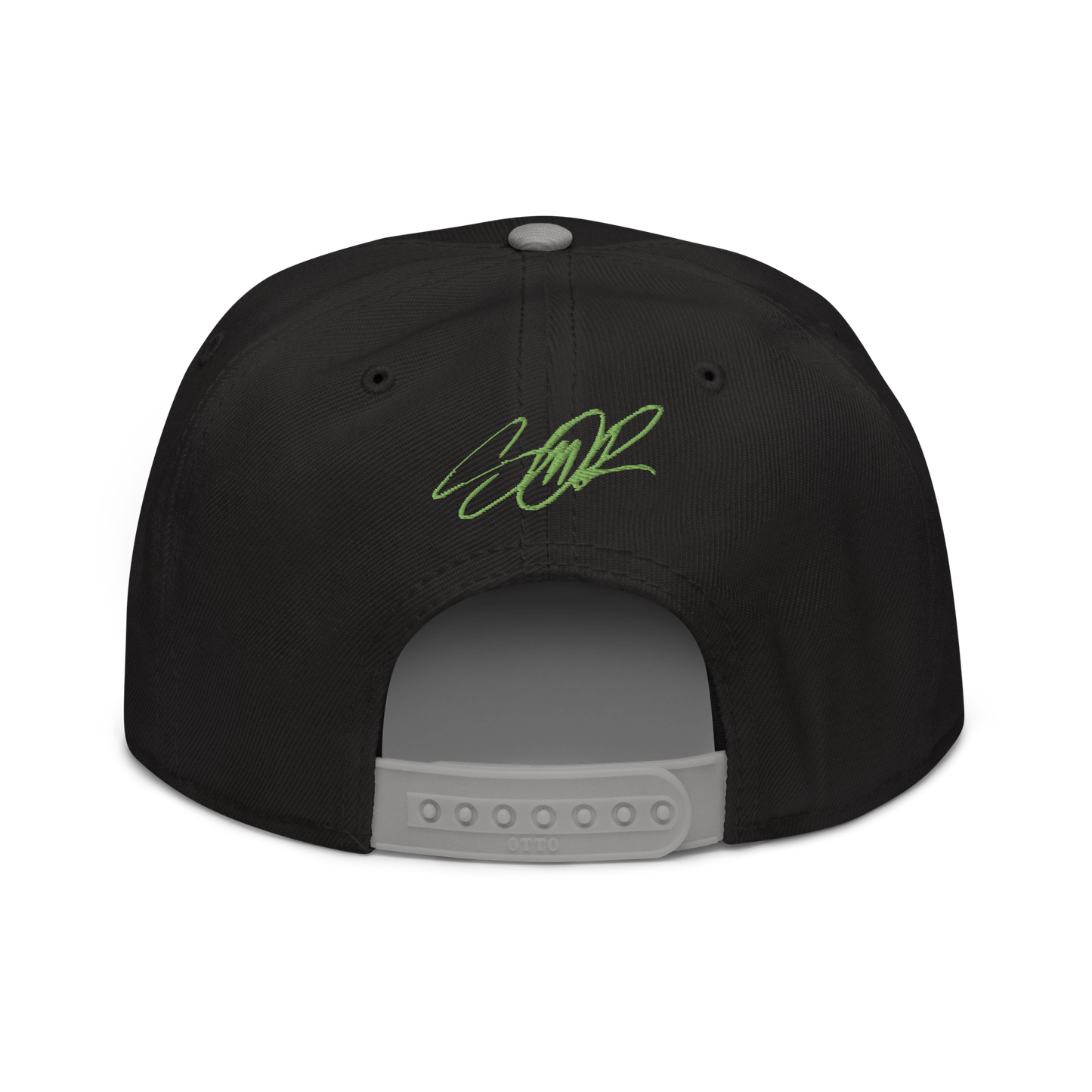 Back of Graffiti DZA Snapback by Sanitor in Black with Gray Brim