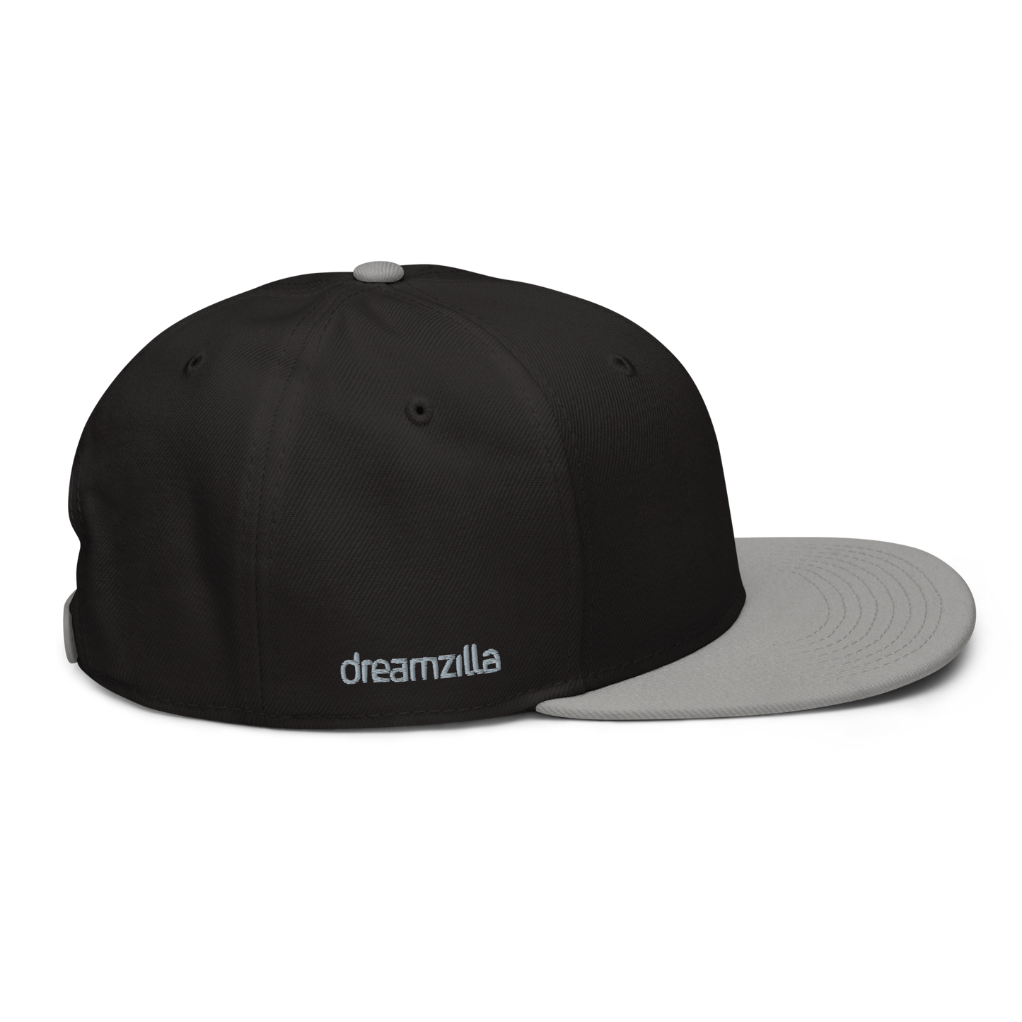 Right Side of DZ Monochrome Snapback in Black with Gray Brim