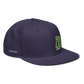 Angled View of DZ Snapback in Navy Blue