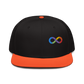 Neurodiversity Rainbow Infinity Snapback in Black with Orange Brim