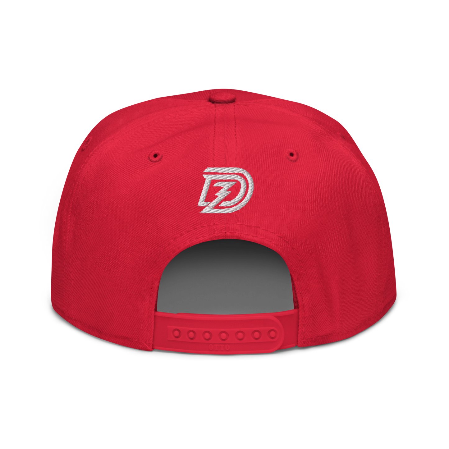 Back of Neurodiversity Rainbow Infinity Snapback in Red