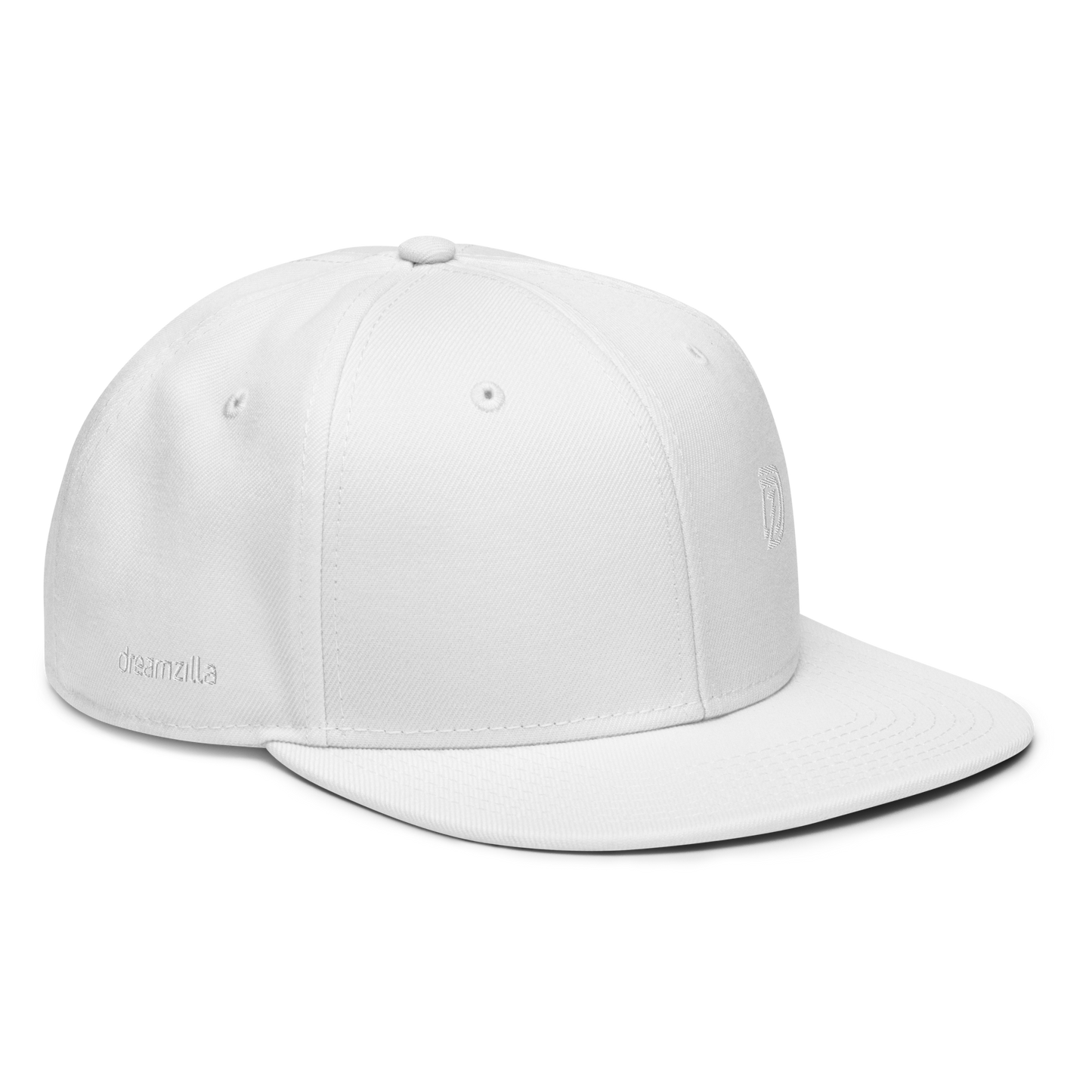 Angled View of DZ Monochrome Snapback in White