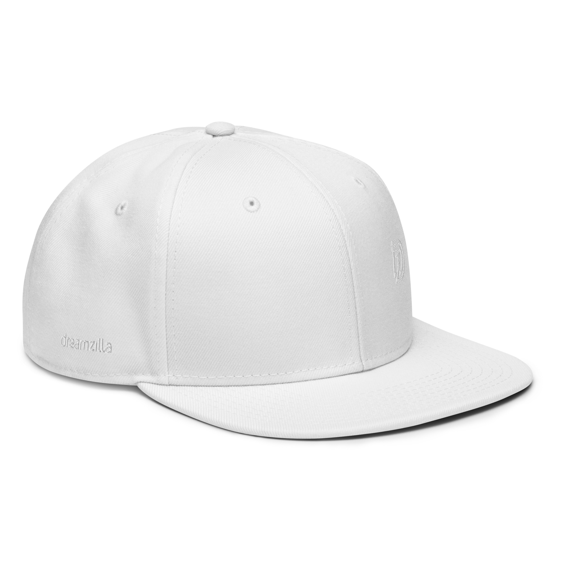 Angled View of DZ Monochrome Snapback in White