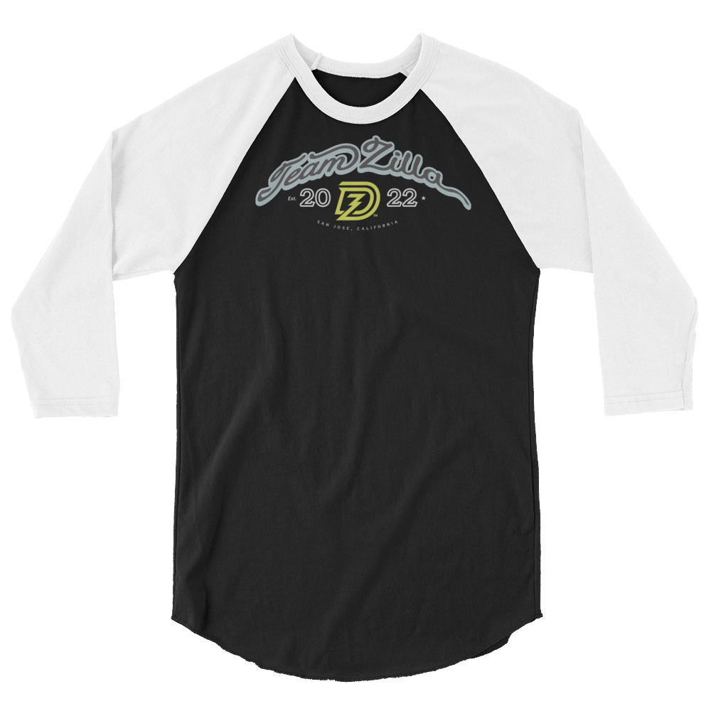 Team Zilla 2022 3/4 Sleeve Shirt in Black with White Sleeves