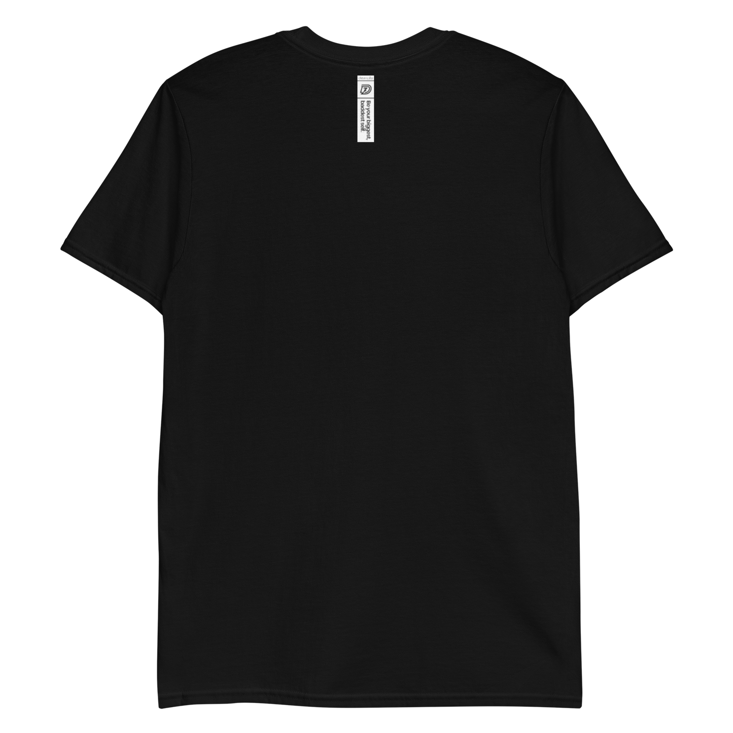 Back of DZ Monochrome Embroidered Unisex Short Sleeve Tee in Black