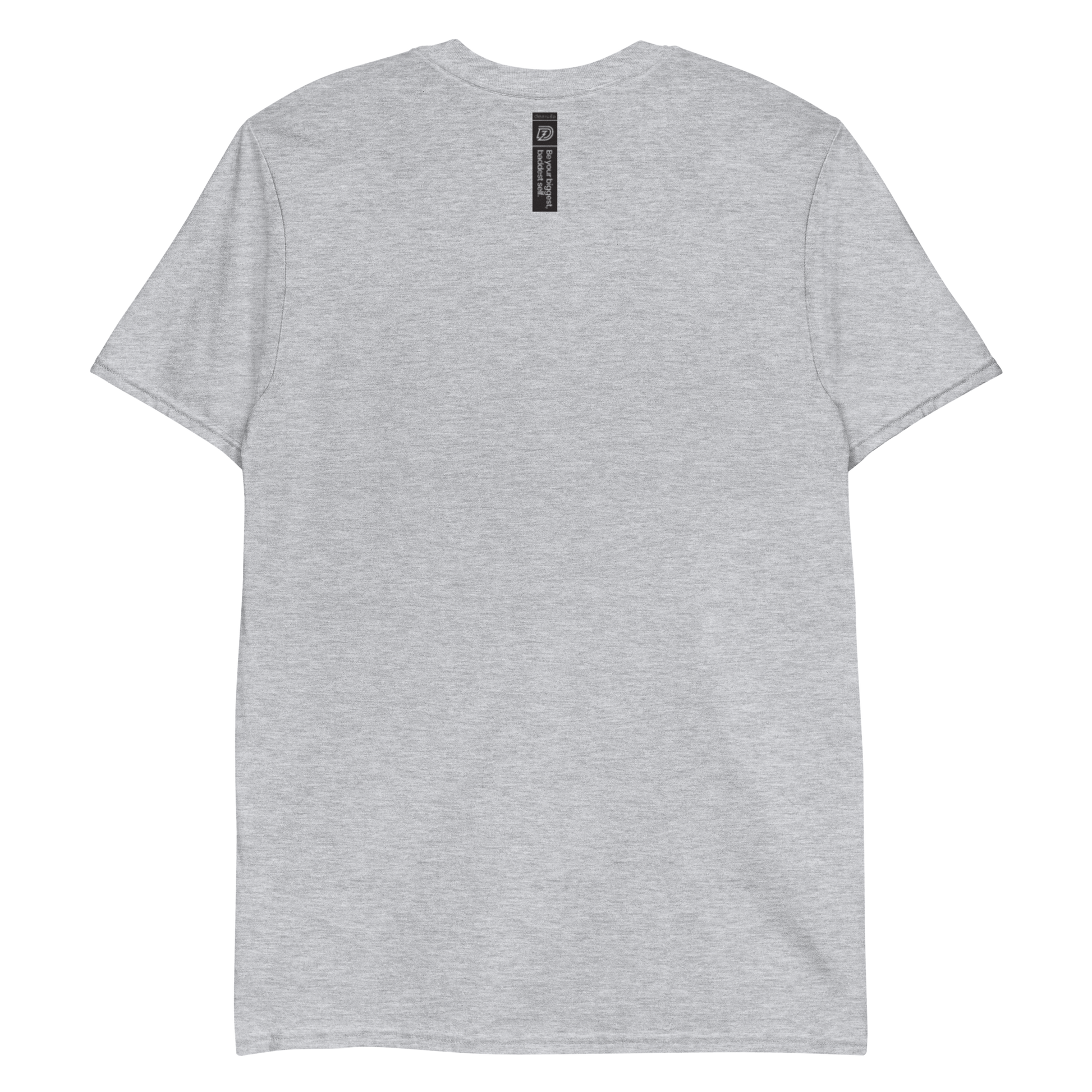 Back of DZ Monochrome Embroidered Unisex Short Sleeve Tee in Grey