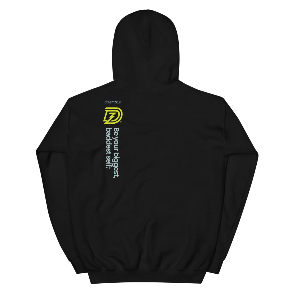 Back of DZ Unisex Hoodie in Black