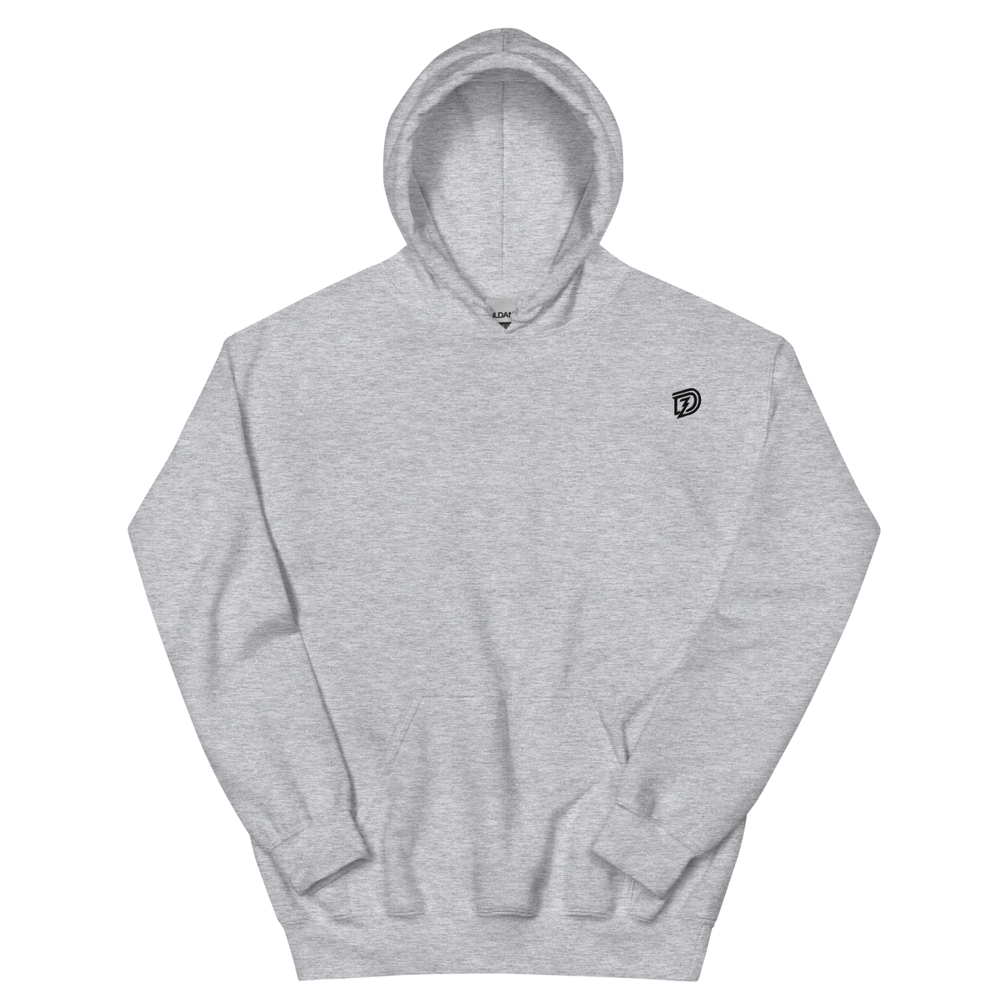 DZ Monochrome Embroidered Unisex Hoodie in Grey