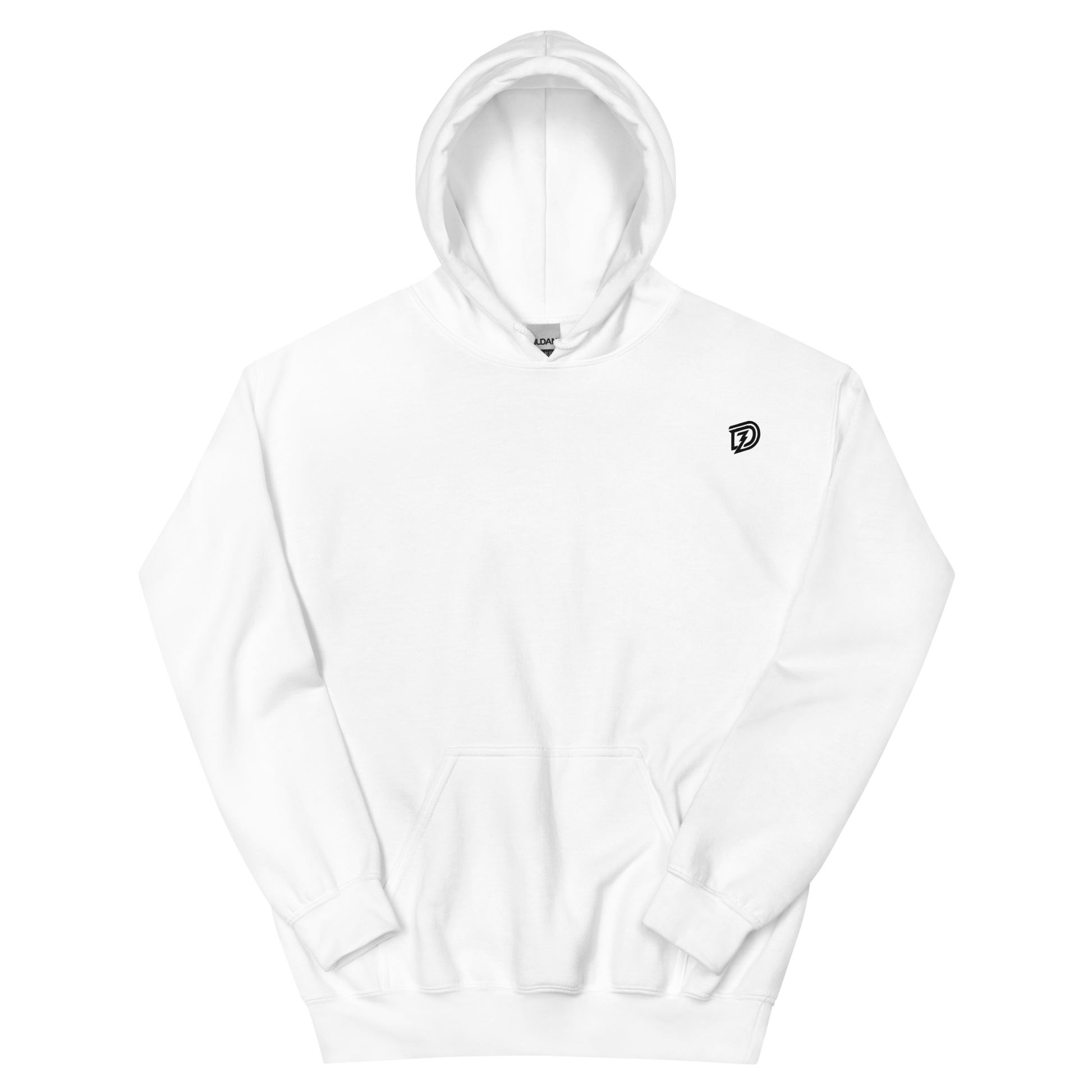 DZ Monochrome Embroidered Unisex Hoodie in White