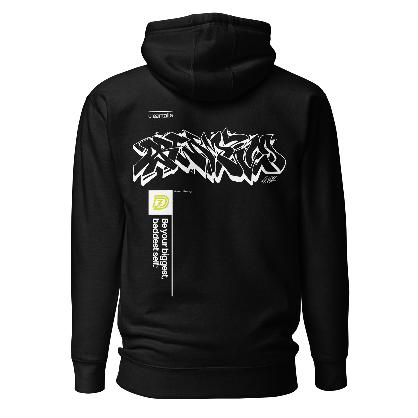 Back of Graffiti Tag+Wildstyle by Sanitor Unisex Hoodie in Black