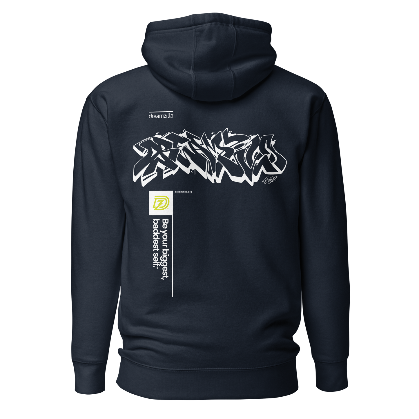 Back of Graffiti Tag+Wildstyle by Sanitor Unisex Hoodie in Navy