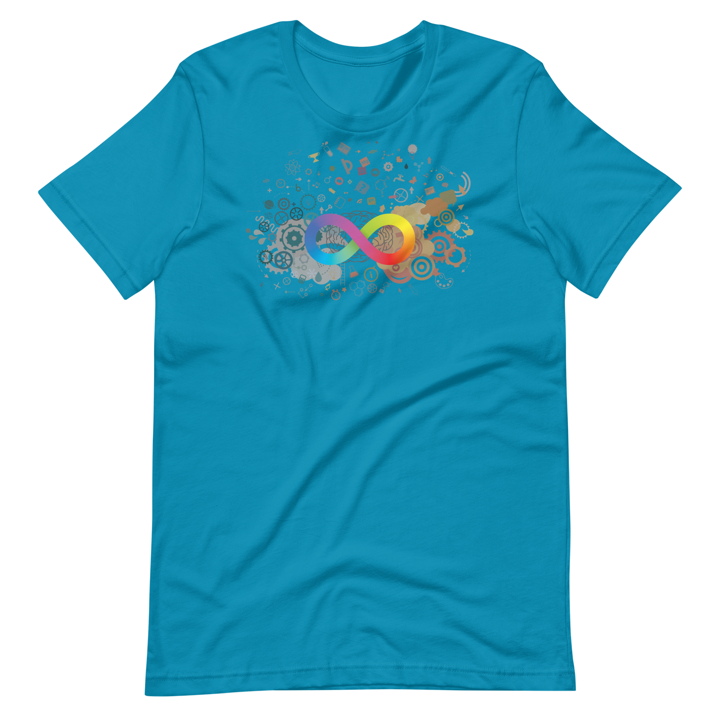 Neurodiversity Rainbow Infinity Unisex Tee in Aqua