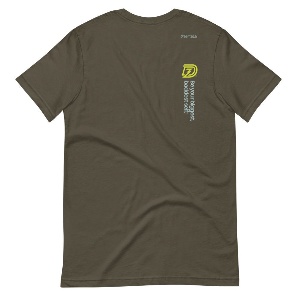 Back of DZ Unisex Short Sleeve Tee in Army