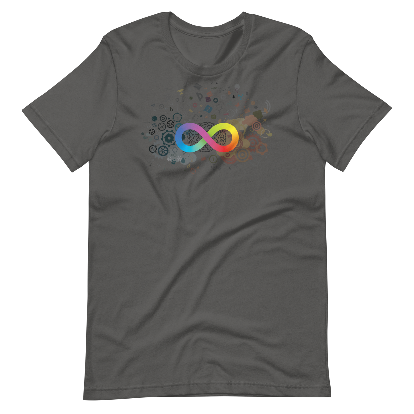 Neurodiversity Rainbow Infinity Unisex Tee in Asphalt