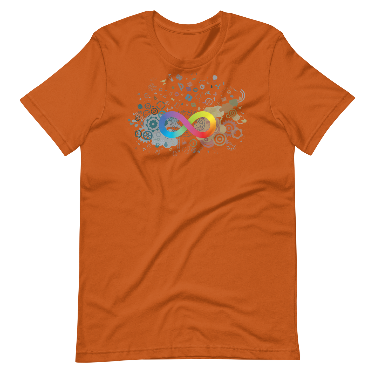 Neurodiversity Rainbow Infinity Unisex Tee in Autumn