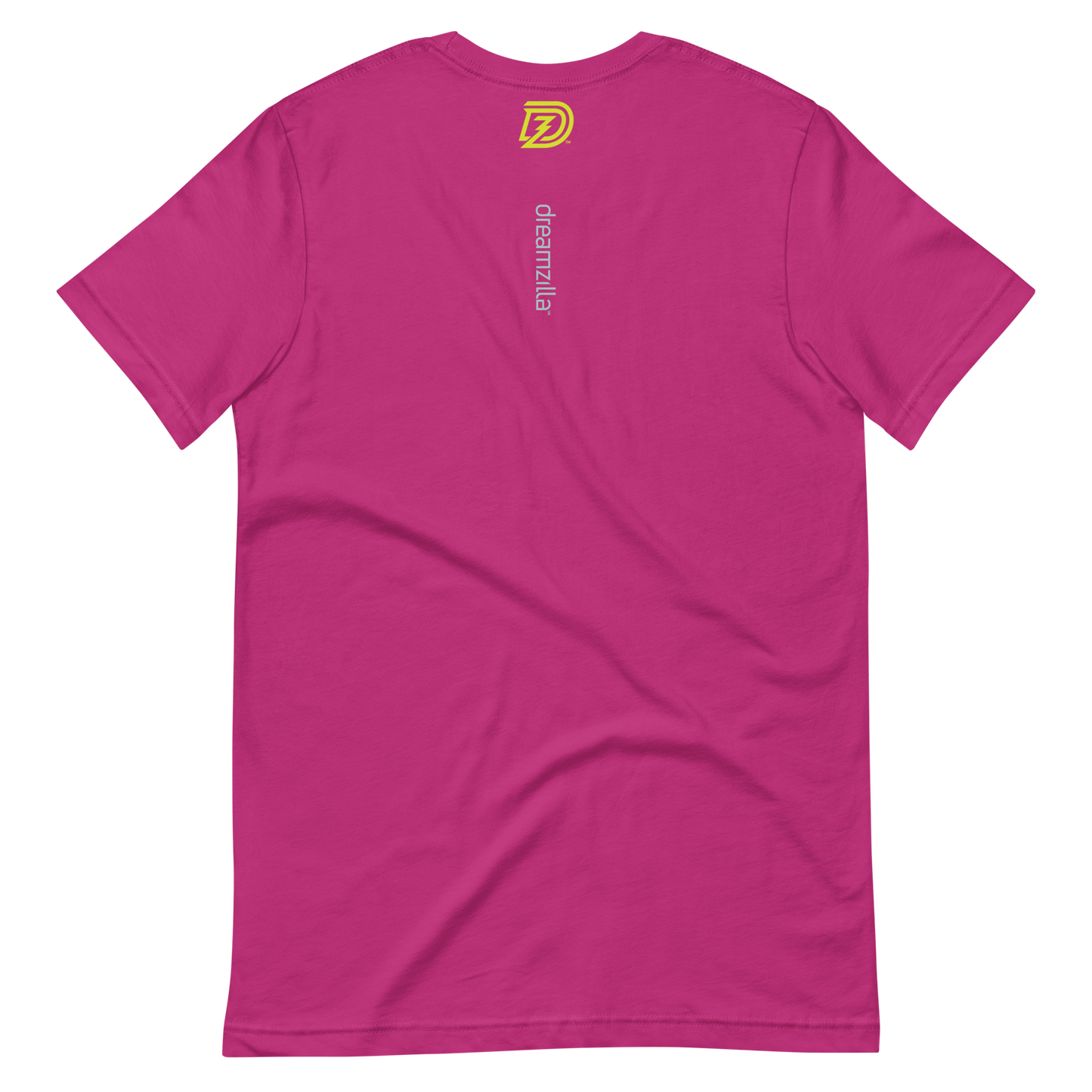 Back of Neurodiversity Rainbow Infinity Unisex Tee in Berry