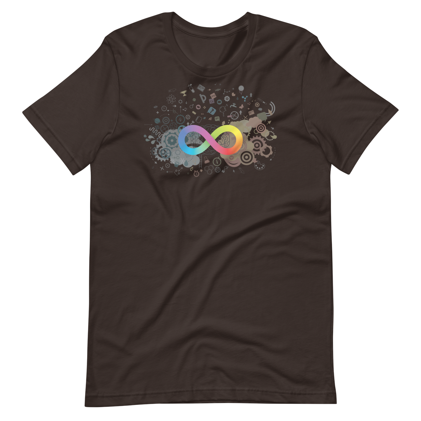 Neurodiversity Rainbow Infinity Unisex Tee in Brown