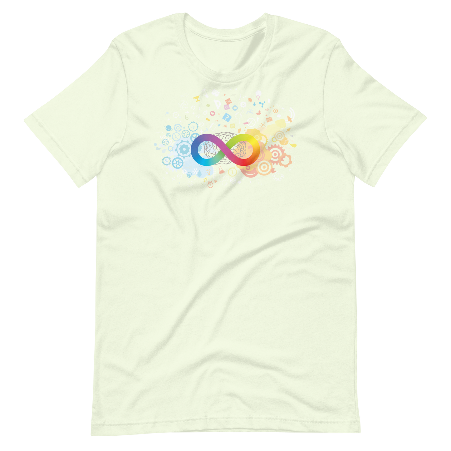 Neurodiversity Rainbow Infinity Unisex Tee in Citron