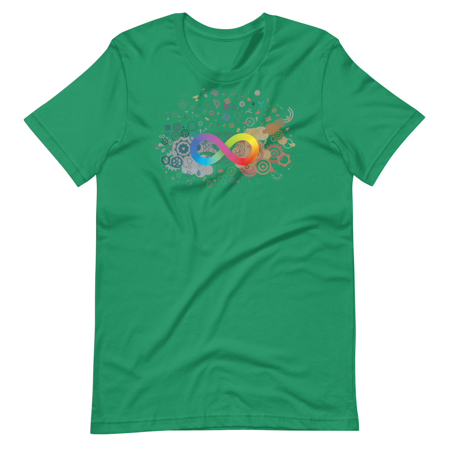 Neurodiversity Rainbow Infinity Unisex Tee in Kelly