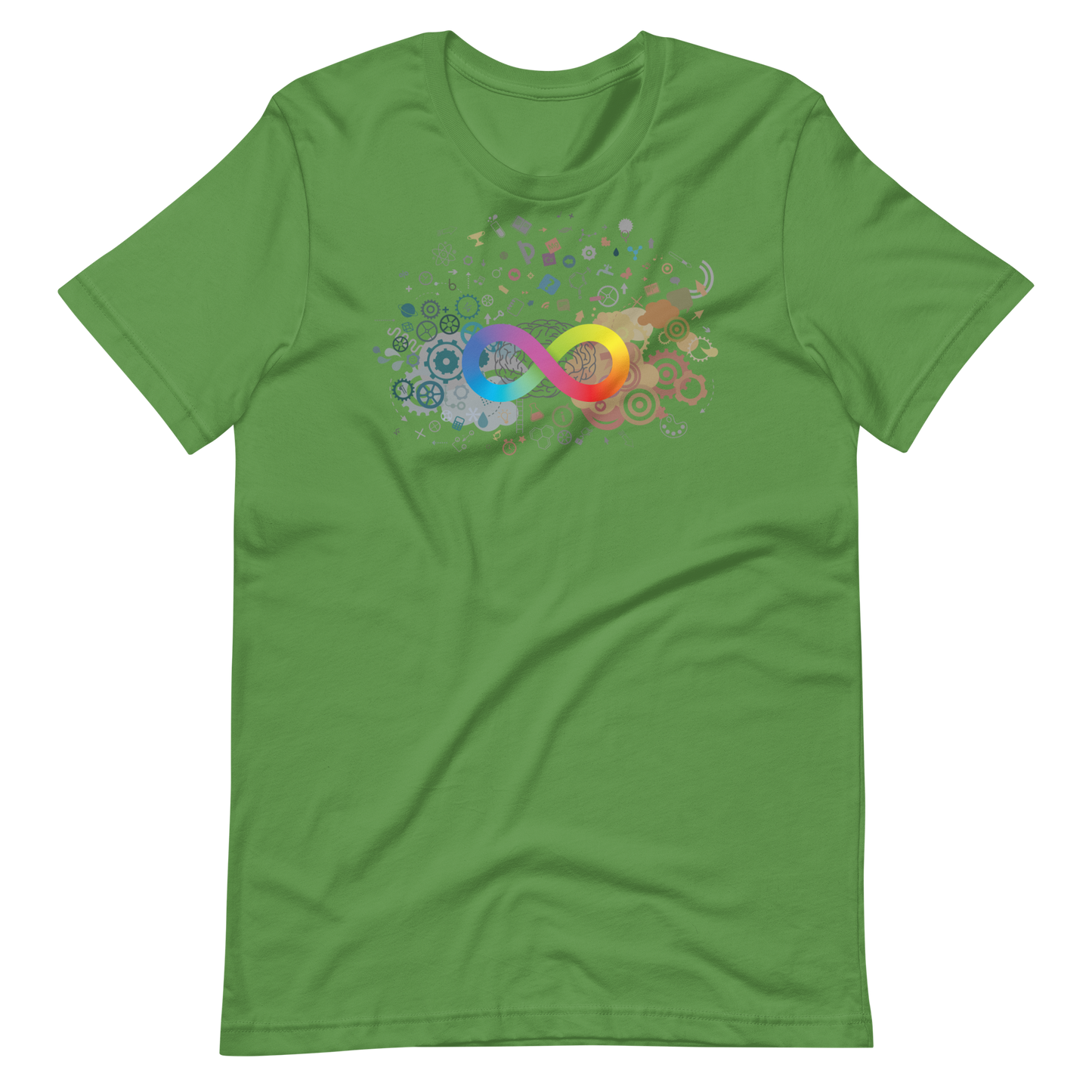 Neurodiversity Rainbow Infinity Unisex Tee in Leaf