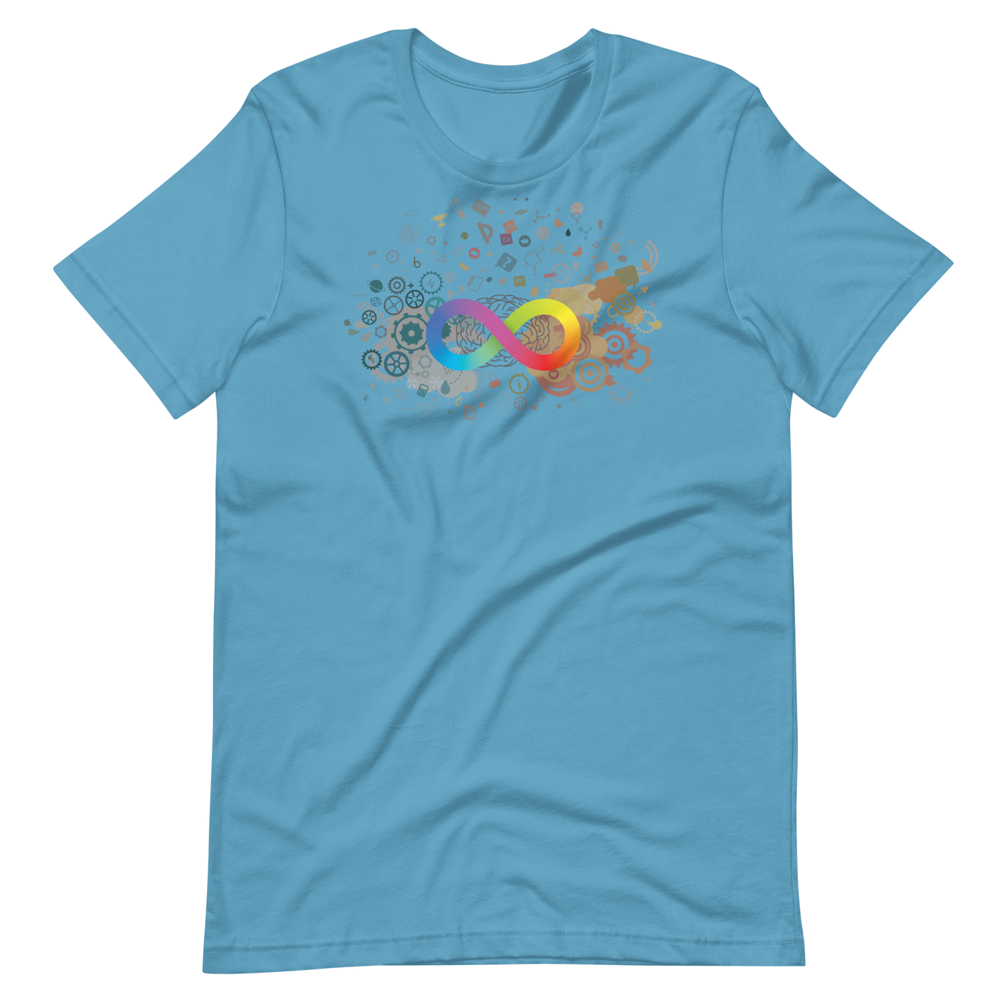 Neurodiversity Rainbow Infinity Unisex Tee in Ocean Blue