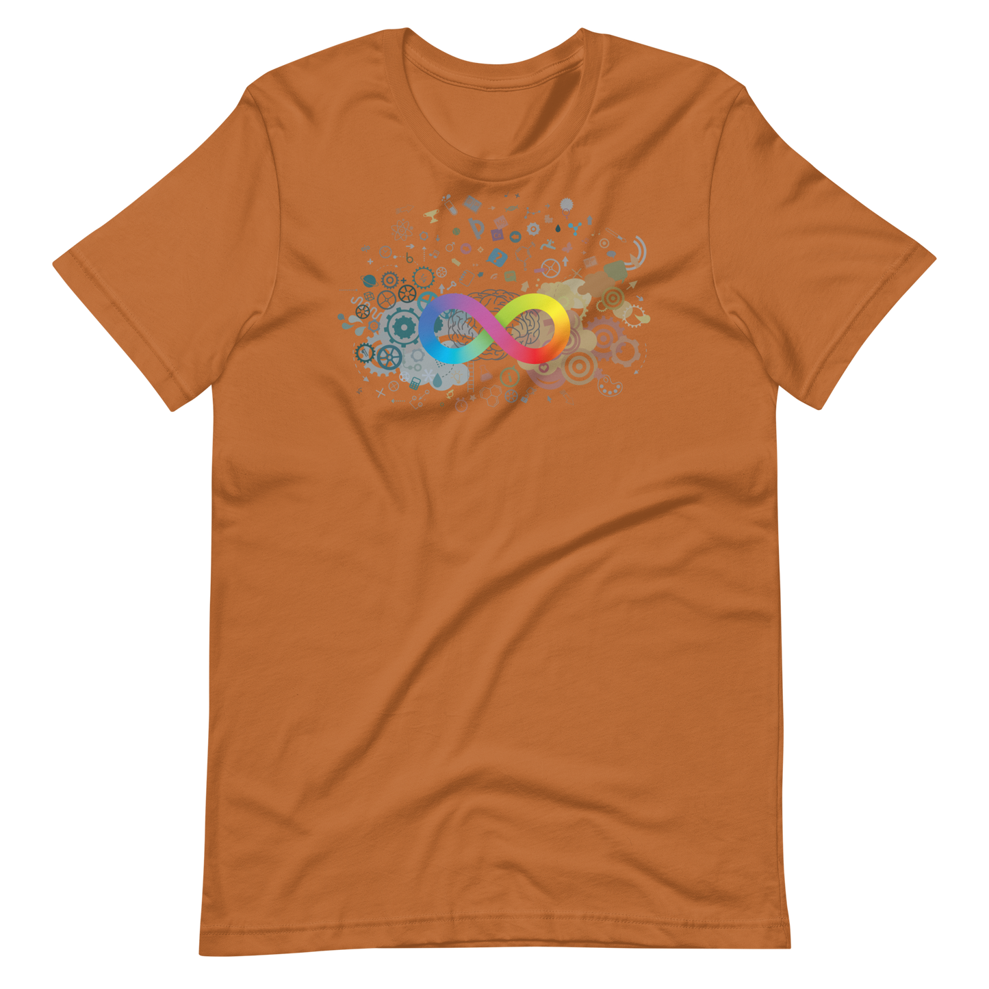 Neurodiversity Rainbow Infinity Unisex Tee in Toast