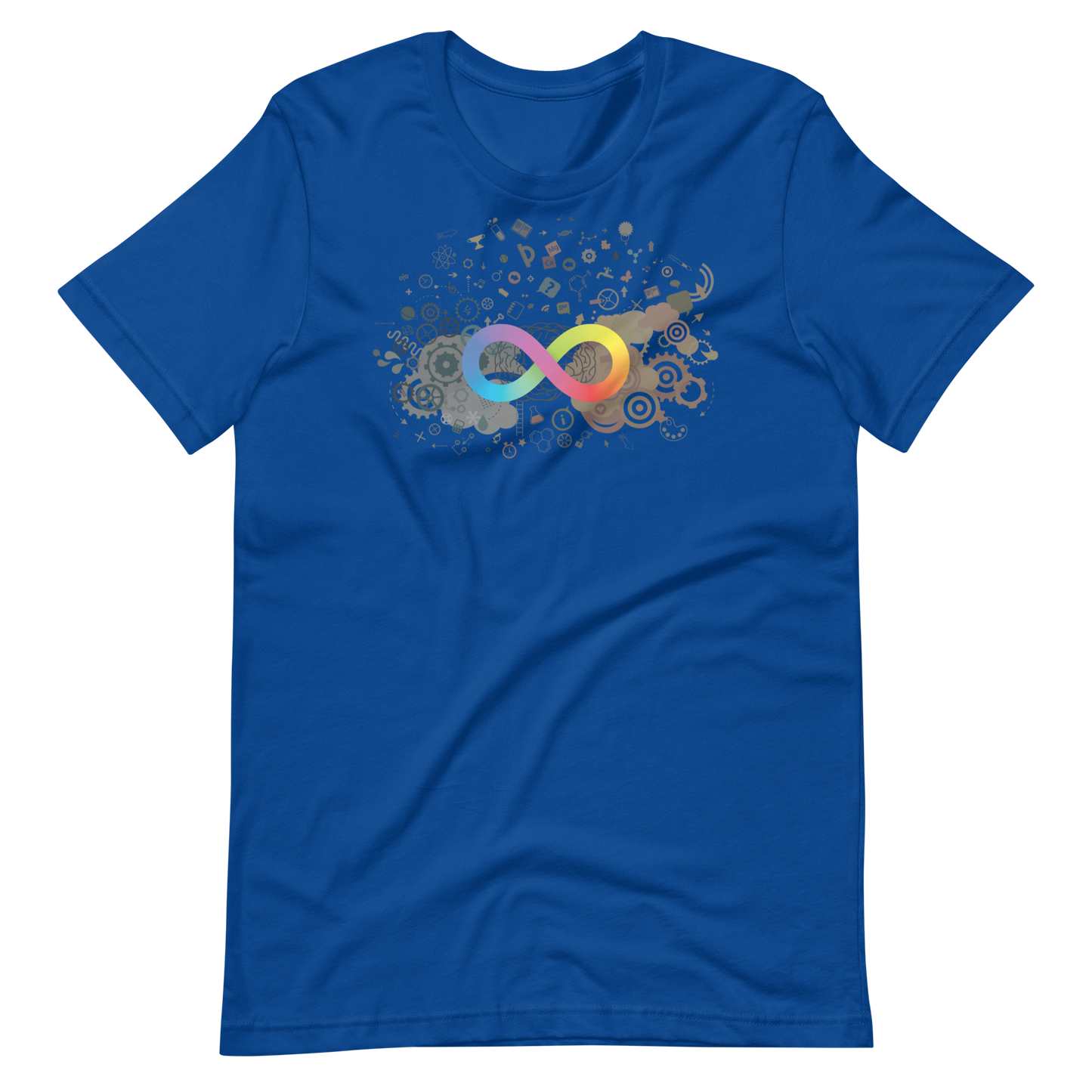 Neurodiversity Rainbow Infinity Unisex Tee in True Royal