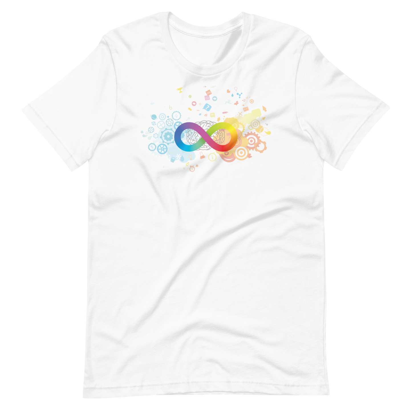 Neurodiversity Rainbow Infinity Unisex Tee in White