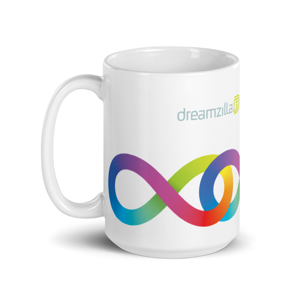 15oz Neurodiversity Linked Rainbow Infinity Mug