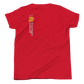 Back of Baby Zilla Youth Short Sleeve Tee in Red
